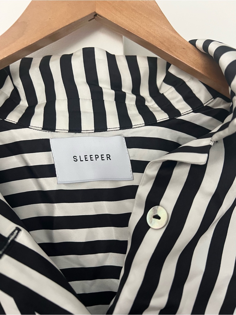Sleeper Black & White Striped Pajamas 2 Piece Set Satin One Size $350 - Picture 6 of 12